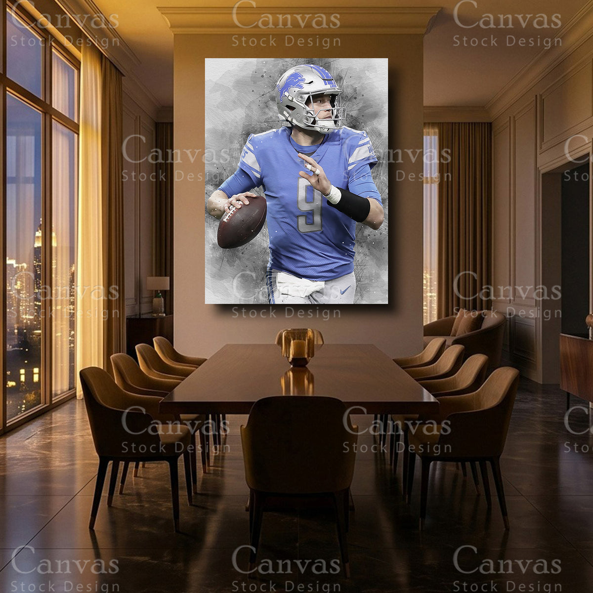 Matthew Stafford framed NFL canvas