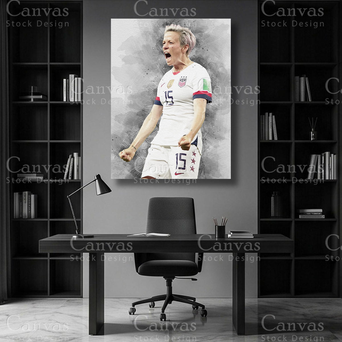 Megan Rapinoe Soccer Wall Art on Premium Canvas
