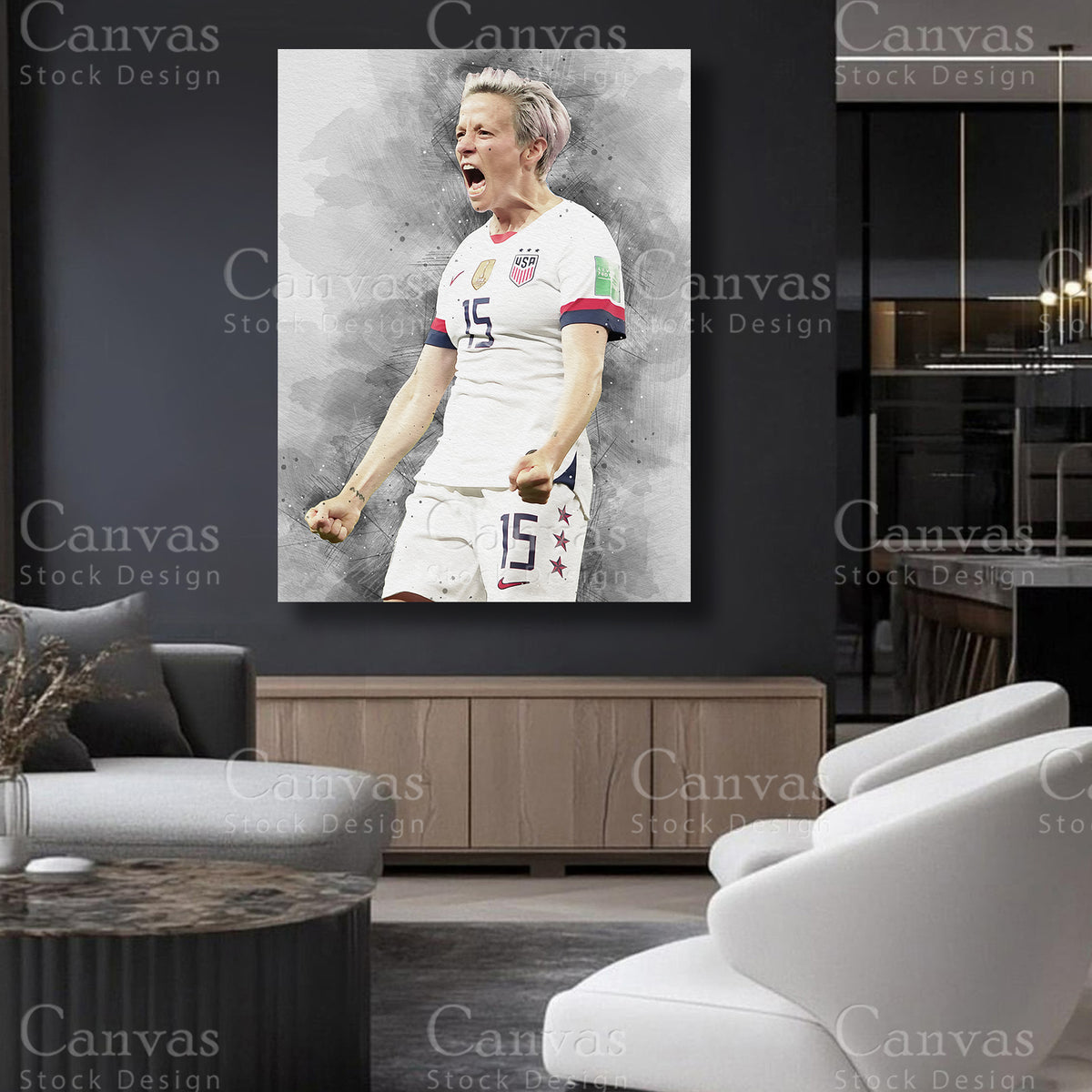 Megan Rapinoe Canvas Artwork for Refined Interiors