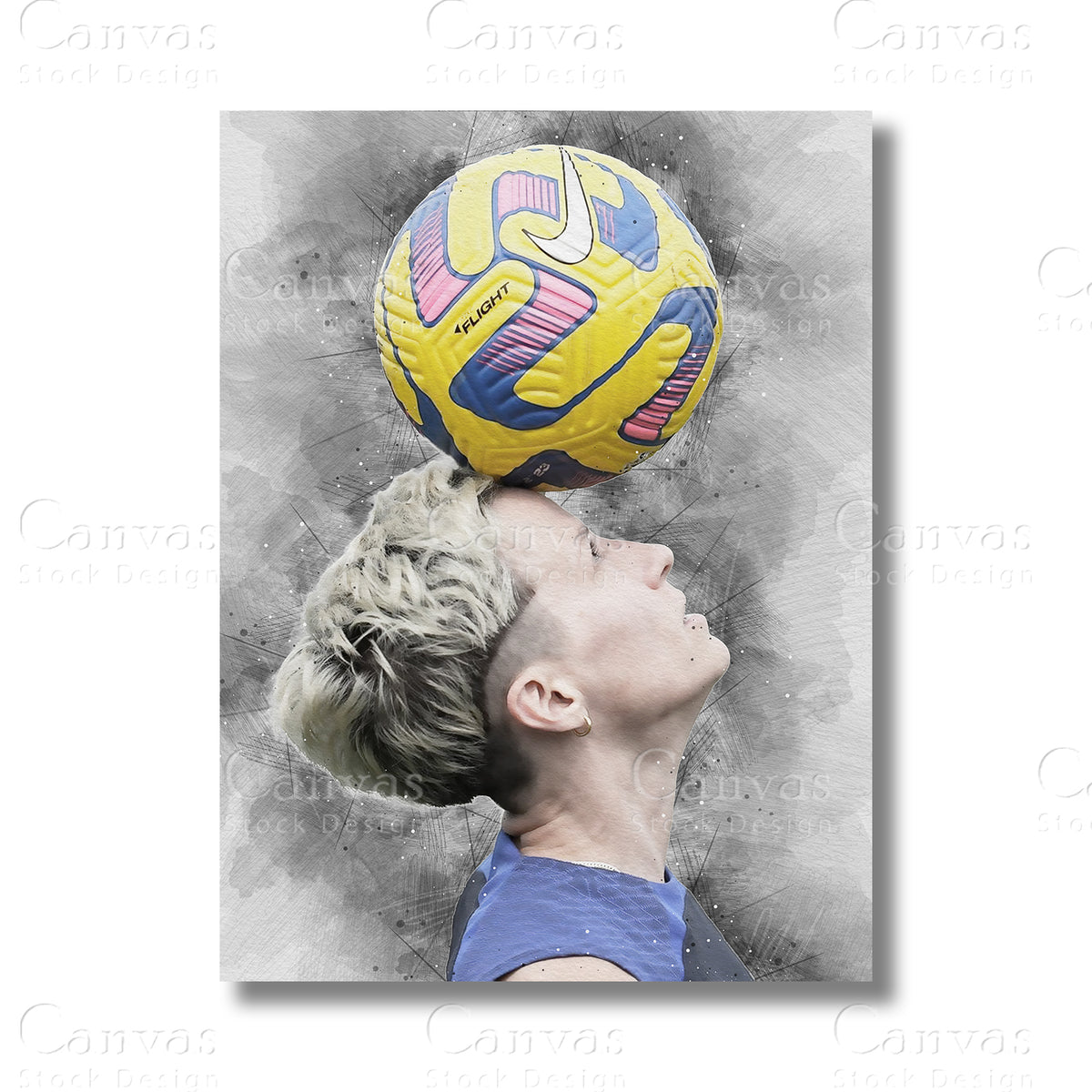 Megan Rapinoe Distinguished Football Canvas Wall Art