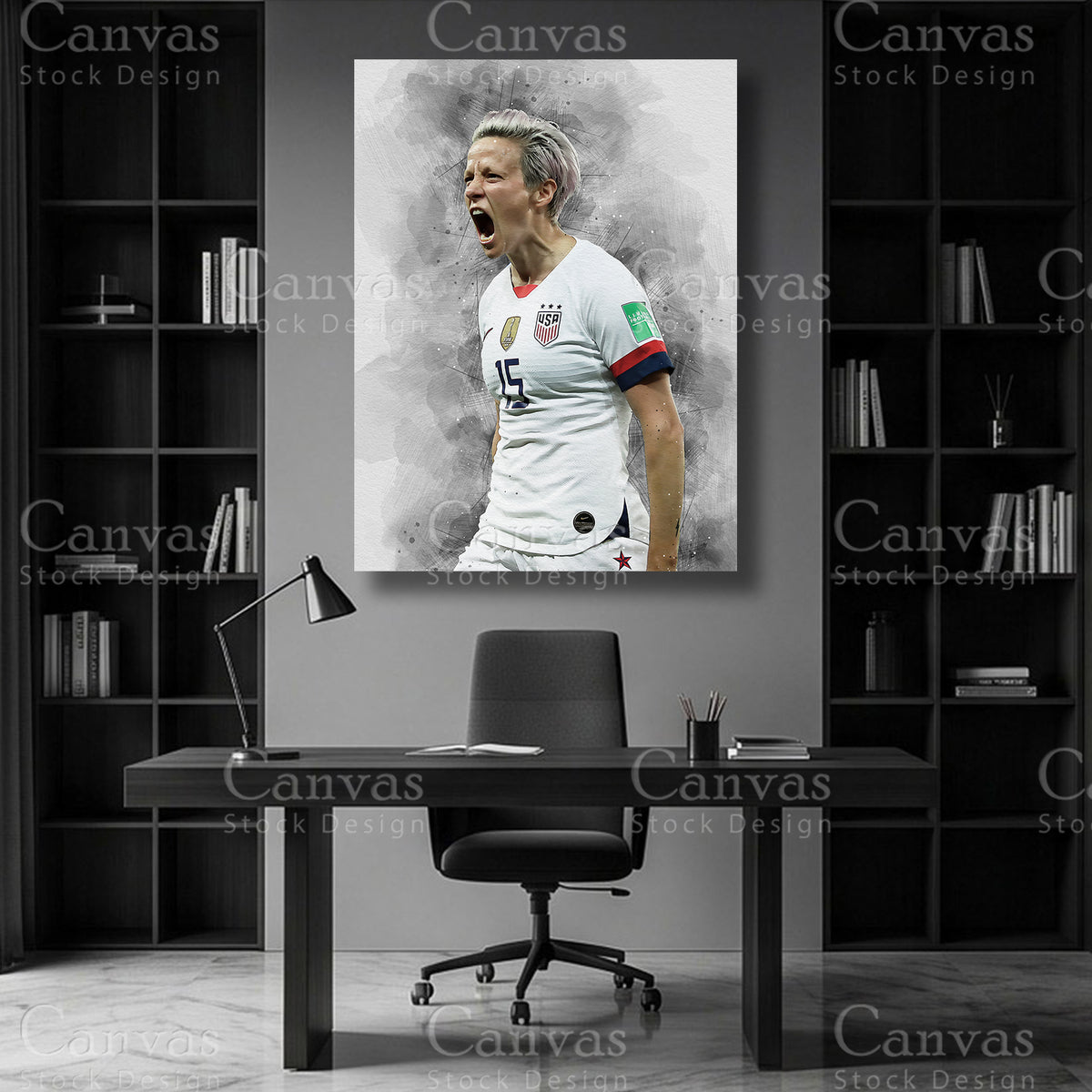 Megan Rapinoe Football Canvas Wall Art