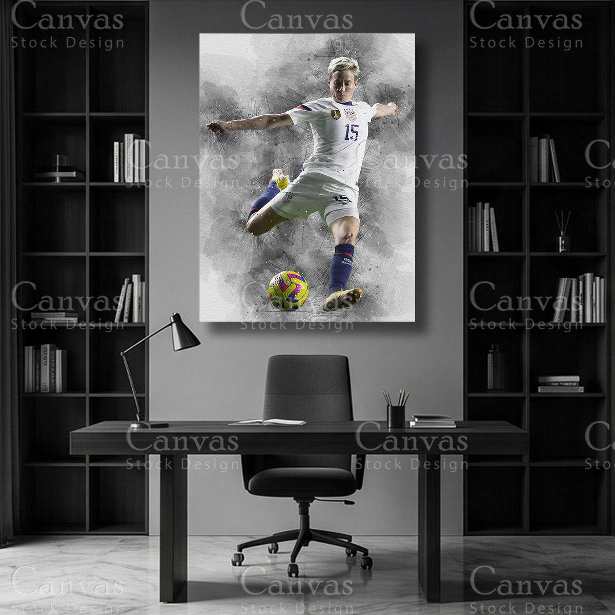 Megan Rapinoe Football Canvas Wall Art