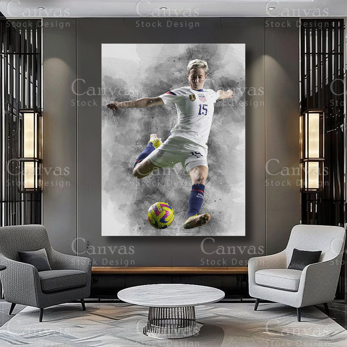 Megan Rapinoe Athlete Artwork on Premium Canvas