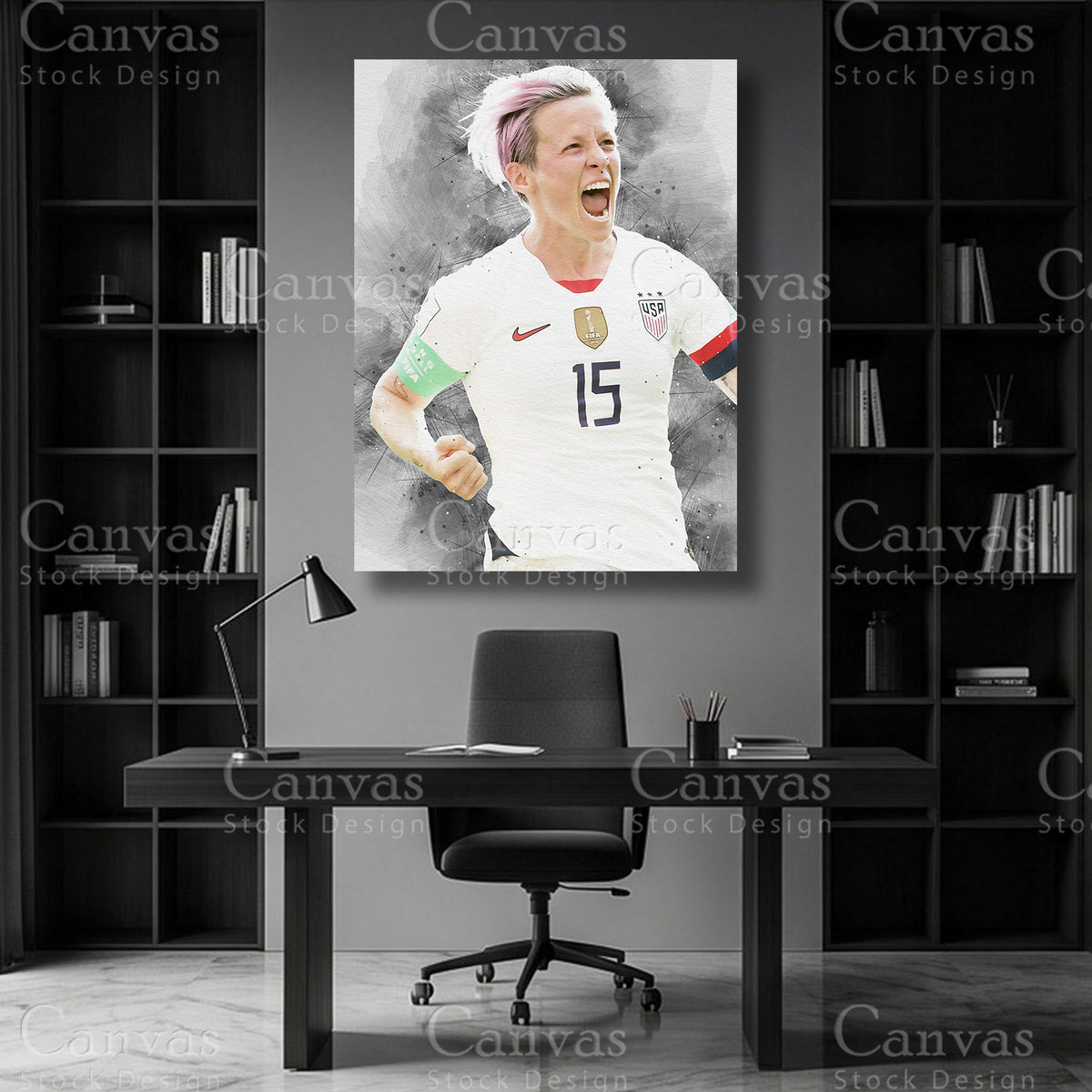 Megan Rapinoe Football Canvas Wall Art