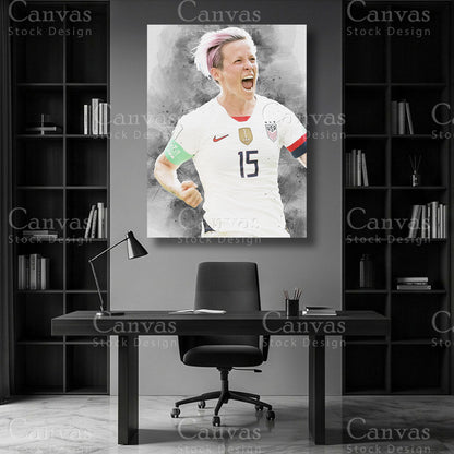 Megan Rapinoe Football Canvas Wall Art