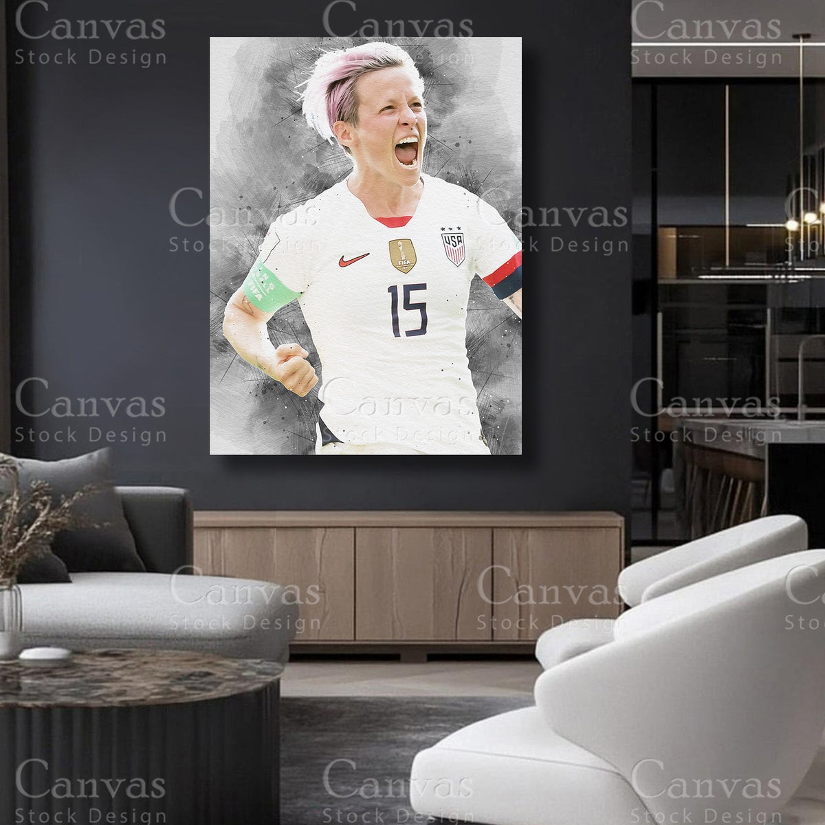 Megan Rapinoe Canvas Artwork for Refined Interiors