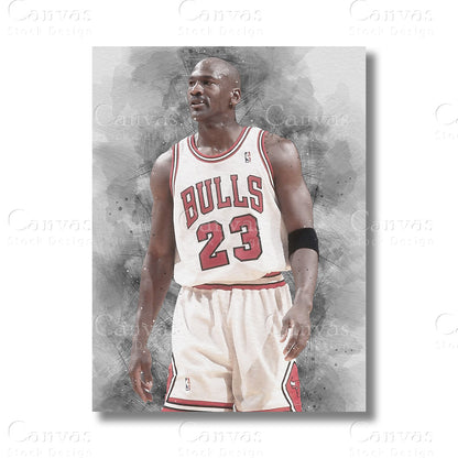 Michael Jordan Iconic Basketball Canvas Wall Art