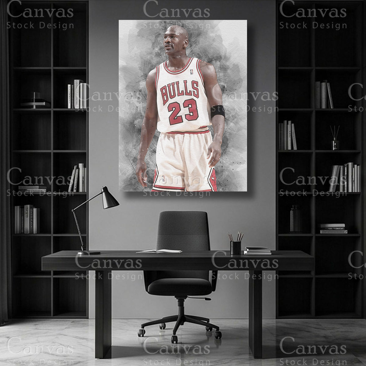 Michael Jordan basketball wall art on premium canvas