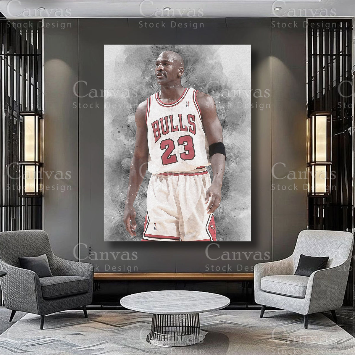 Michael Jordan athlete artwork for sophisticated interiors
