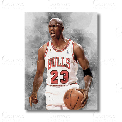 Michael Jordan Legendary Basketball Canvas Wall Art