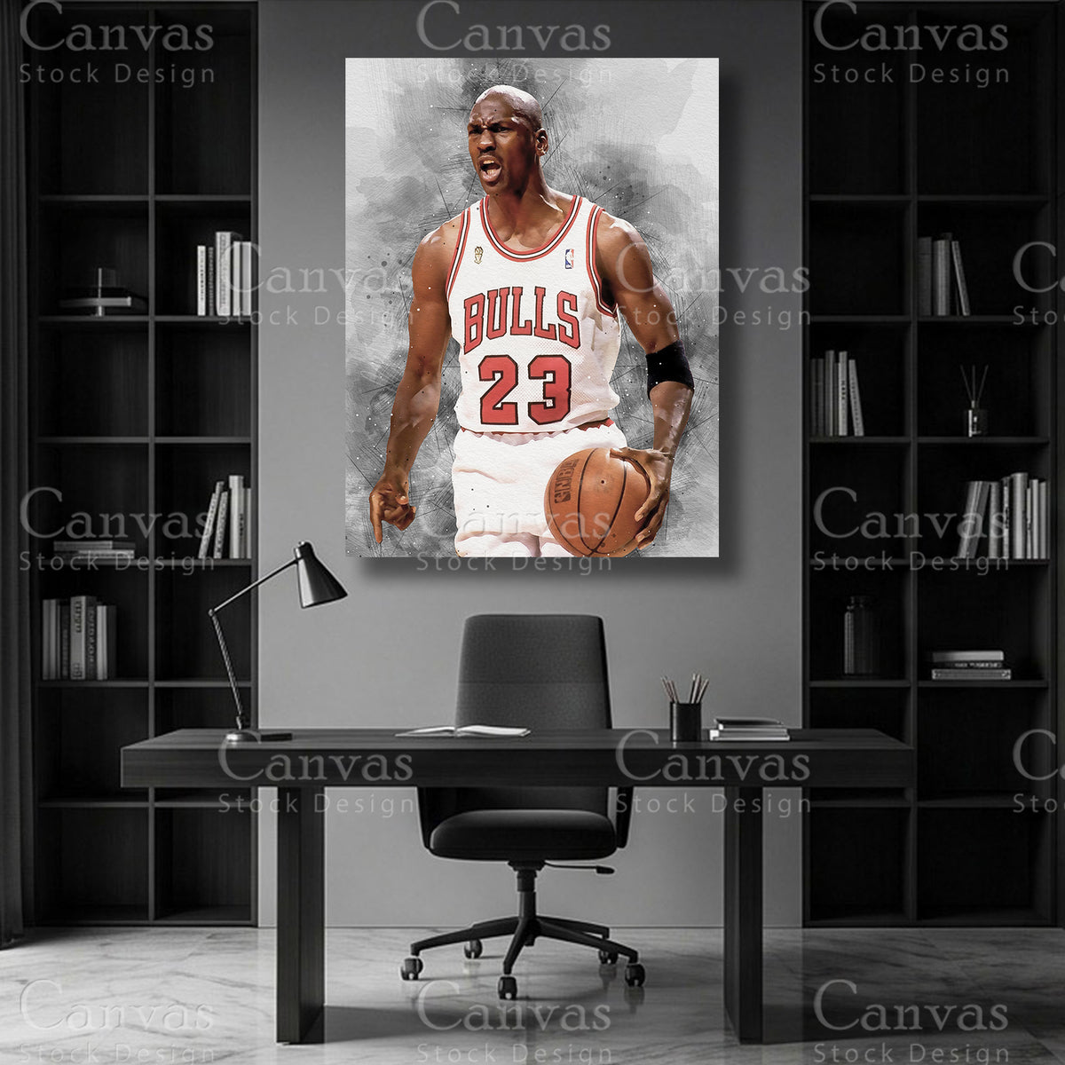 Michael Jordan basketball wall art on premium canvas