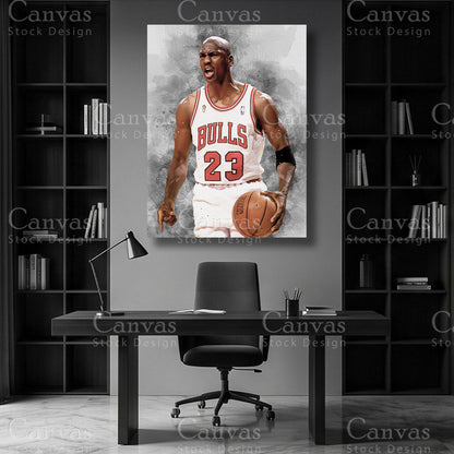 Michael Jordan basketball wall art on premium canvas