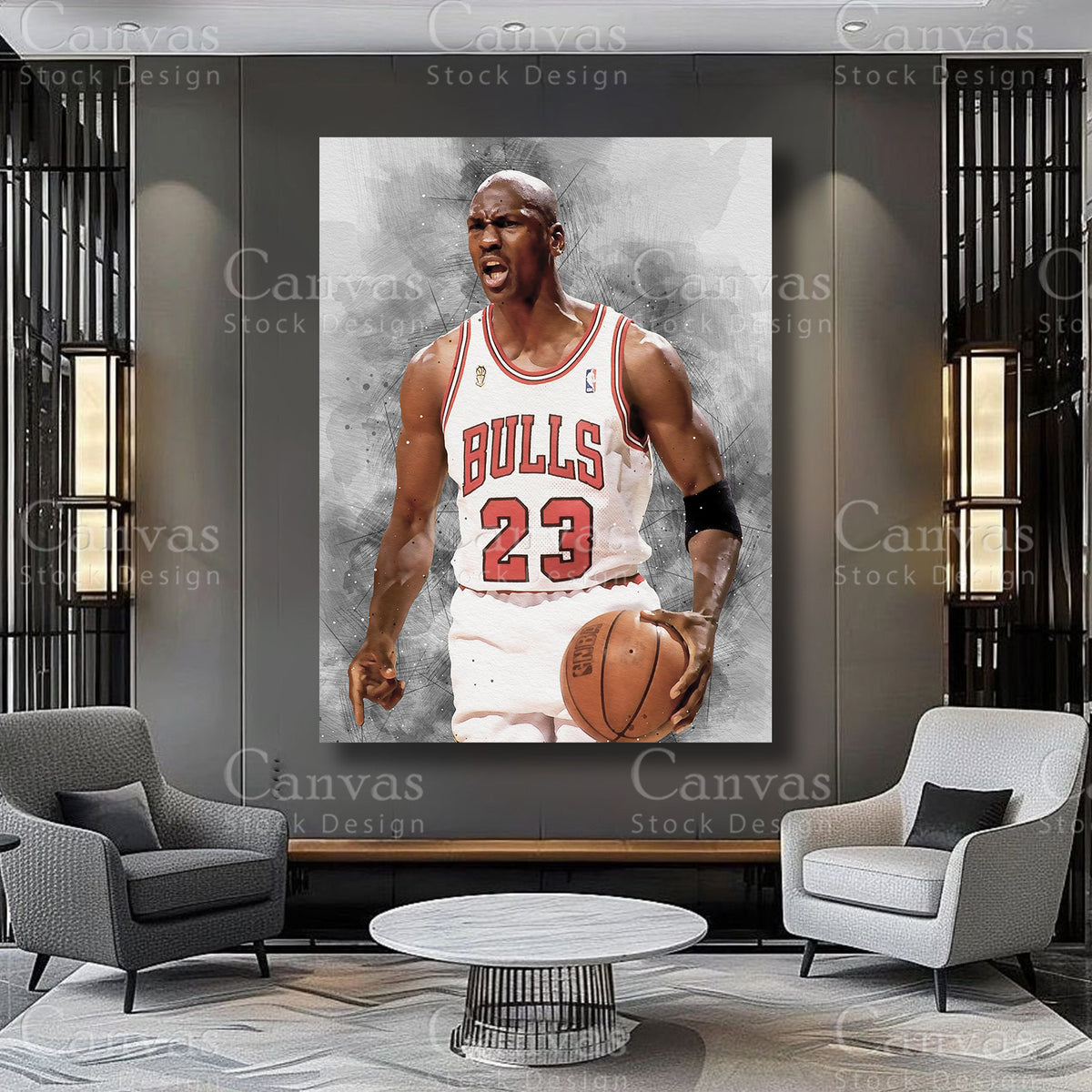 Michael Jordan athlete artwork for sophisticated interiors