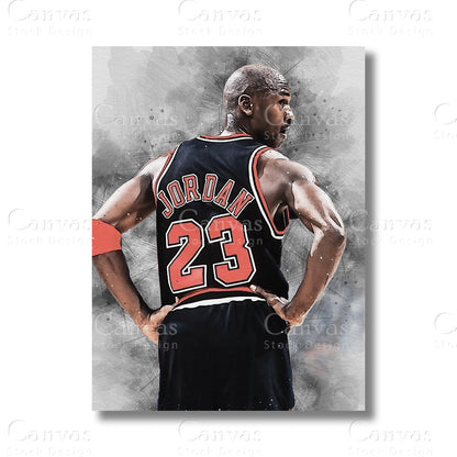 Michael Jordan Signature Basketball Canvas Wall Art