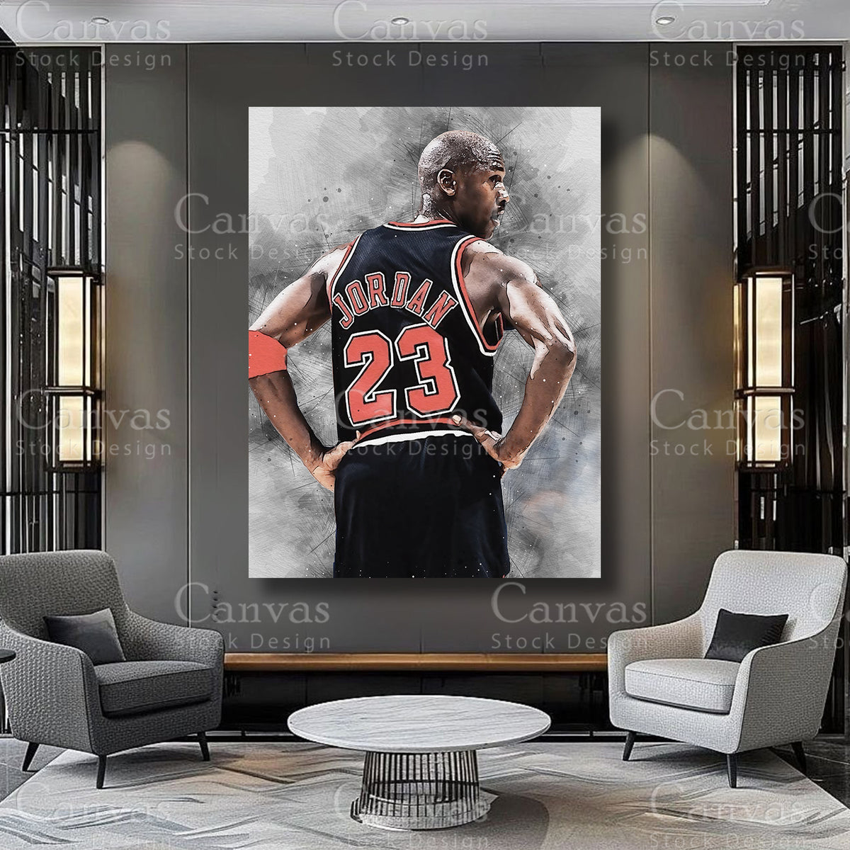 Michael Jordan athlete artwork for sophisticated interiors