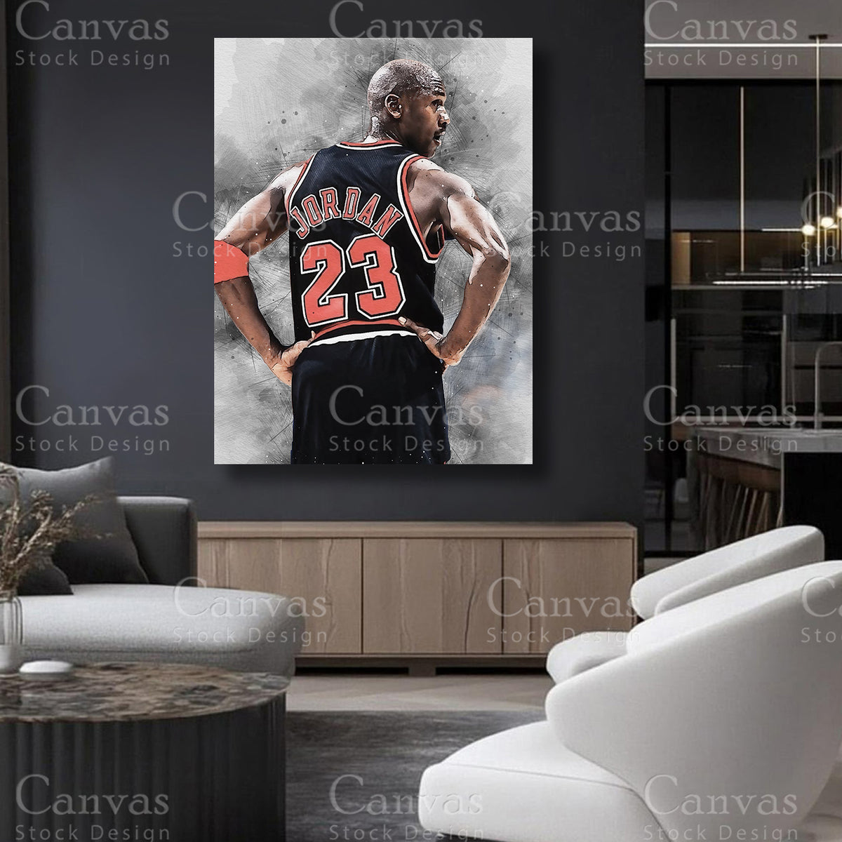 Michael Jordan statement basketball canvas artwork