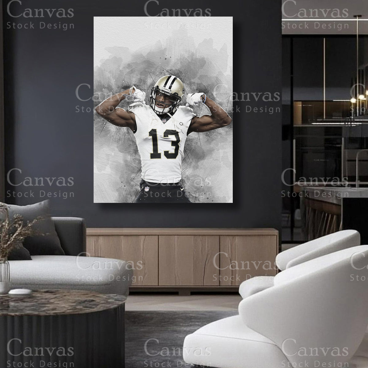Michael Thomas wide receiver wall art