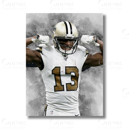 Michael Thomas football canvas wall art