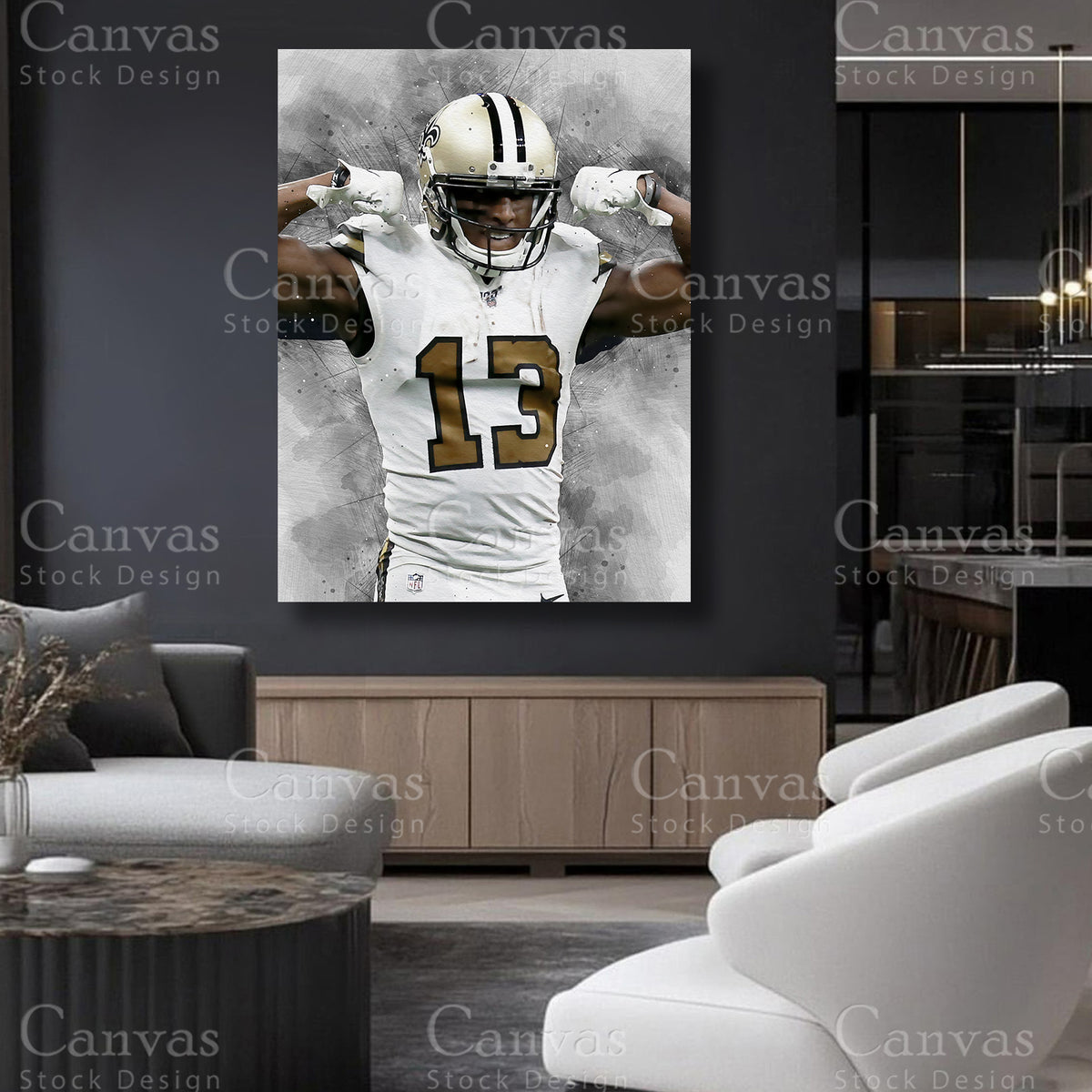 Michael Thomas wide receiver canvas art