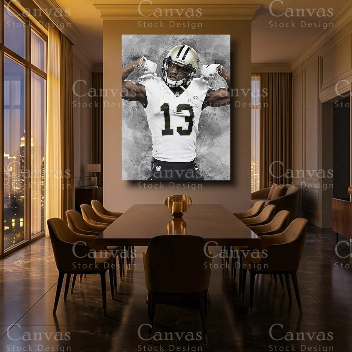 Michael Thomas framed football canvas