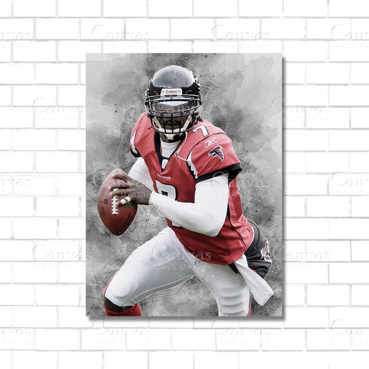 Michael Vick Canvas Wall Art – Atlanta Falcons NFL Legend Print