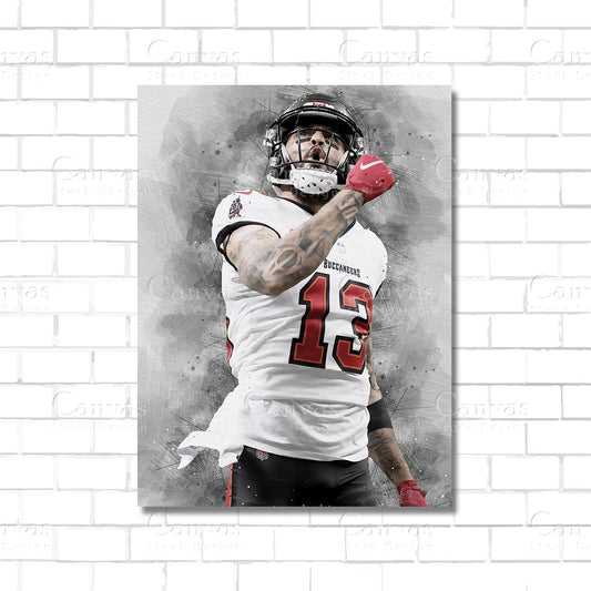 Mike Evans Canvas Wall Art – Tampa Bay Buccaneers Wide Receiver Print