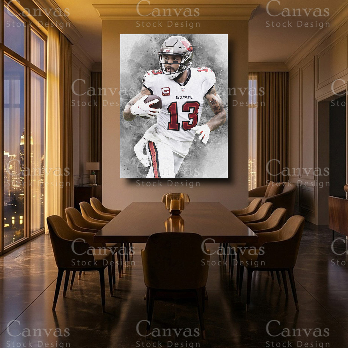 Mike Evans framed football artwork