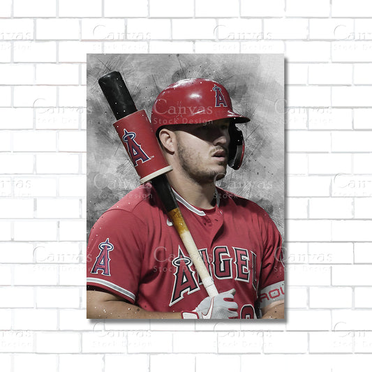 Mike Trout Canvas Wall Art