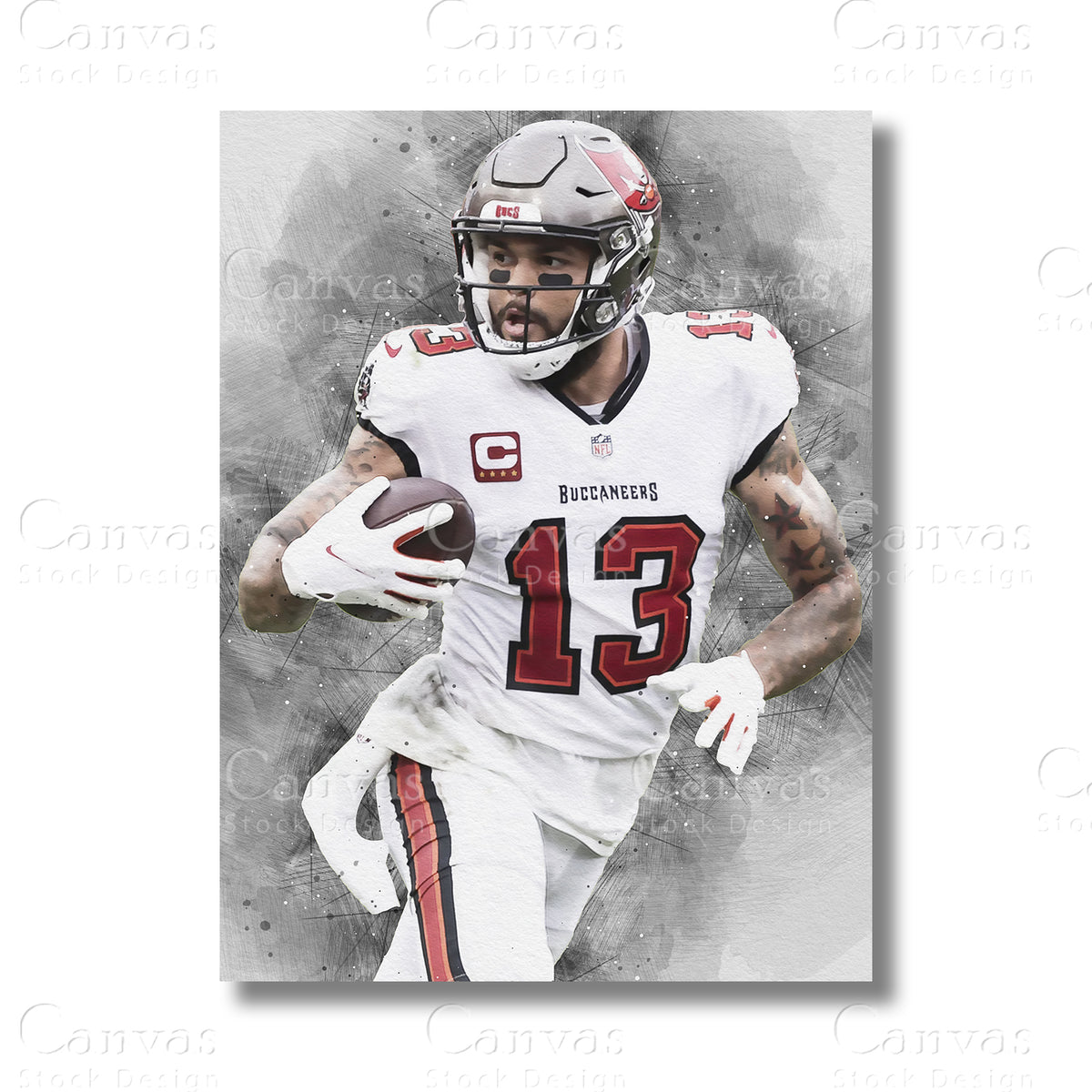 Mike Evans football canvas wall art