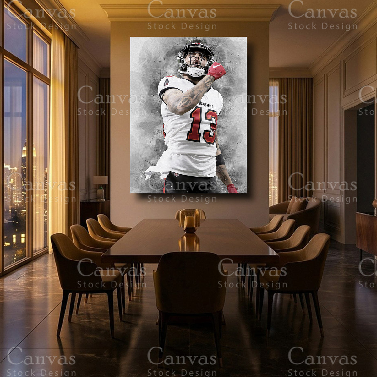 Mike Evans framed canvas artwork