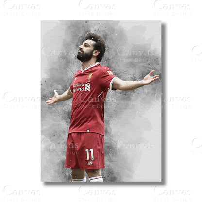 Mohamed Salah Elite Football Canvas Wall Art