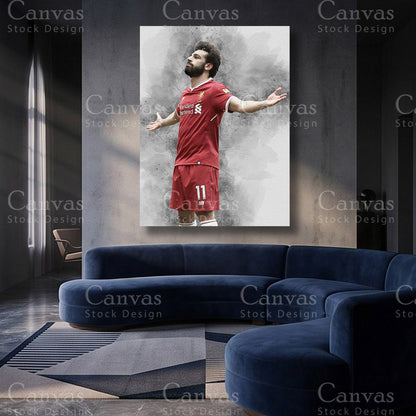 Mohamed Salah Football Canvas Artwork