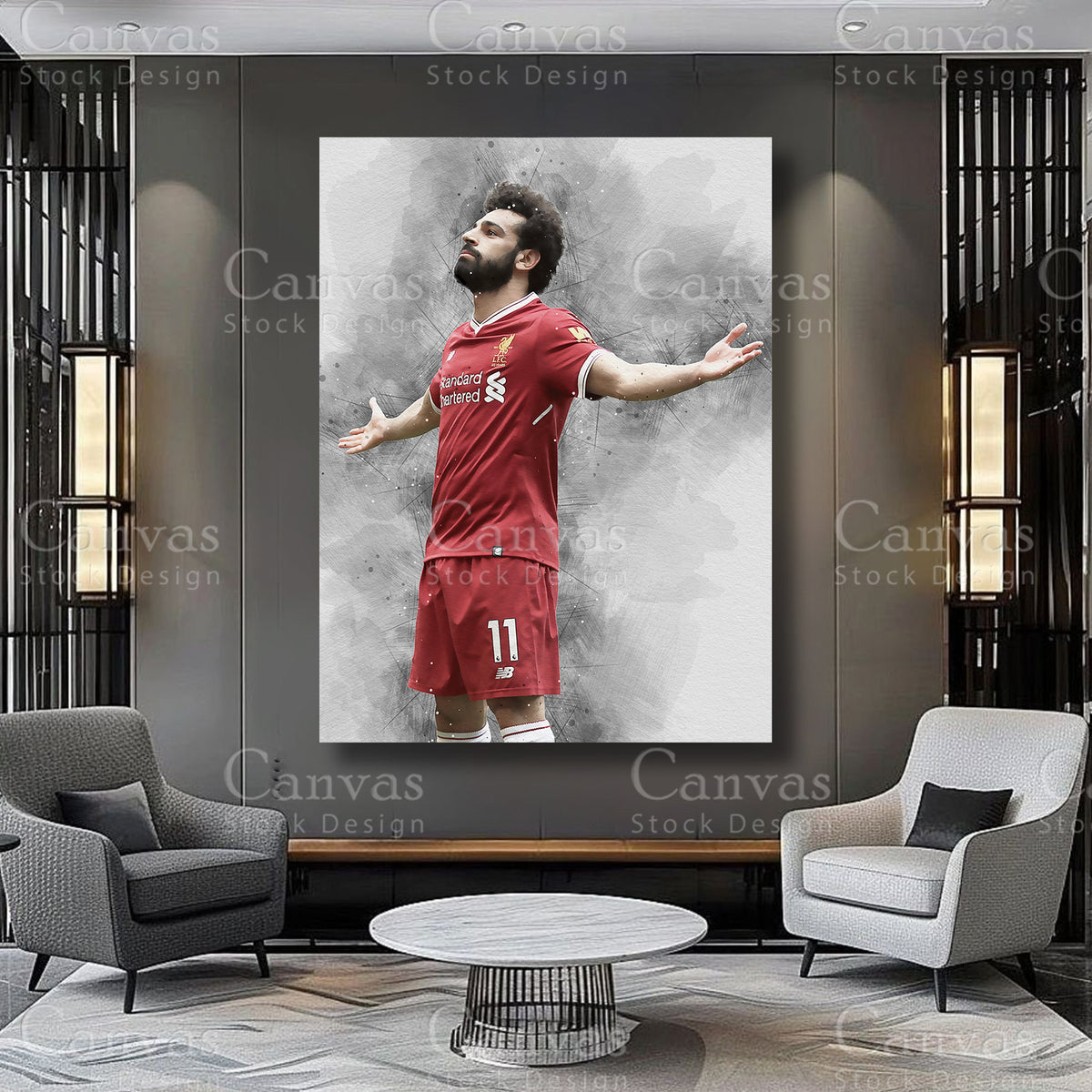 Mohamed Salah Athlete Wall Art on Premium Canvas