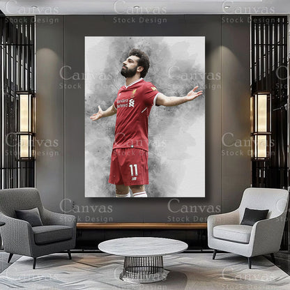 Mohamed Salah Athlete Wall Art on Premium Canvas