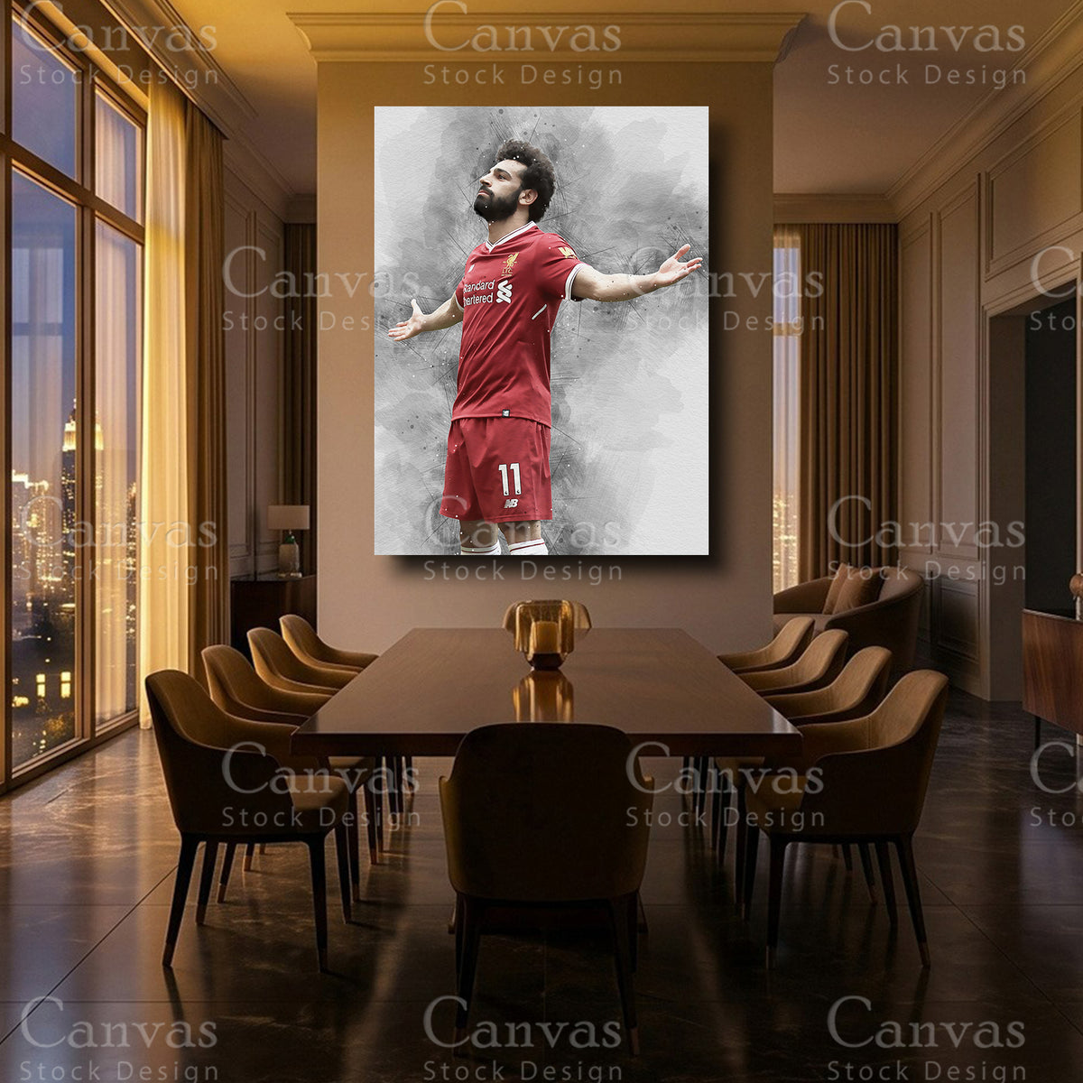 Mohamed Salah Luxury Football Wall Art