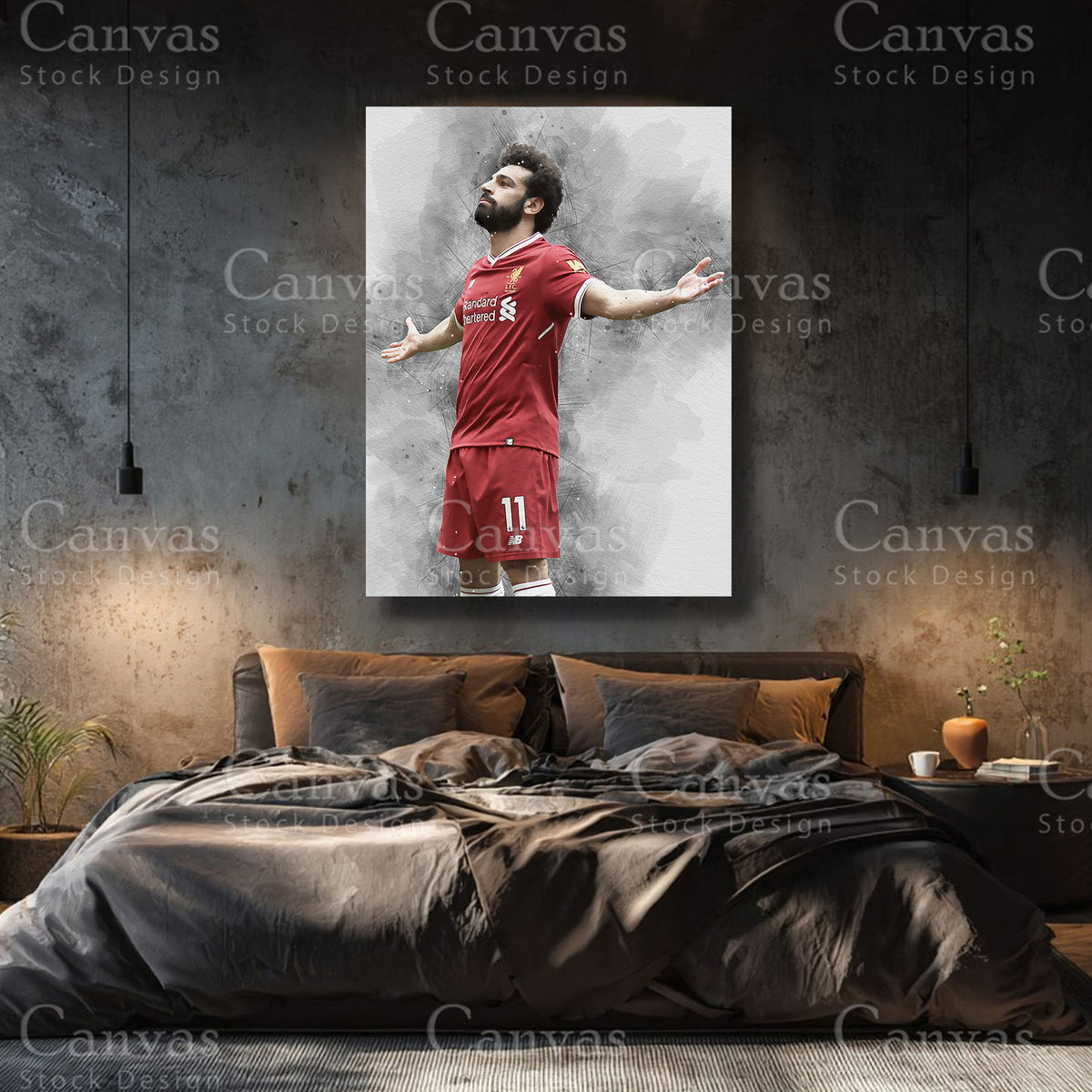 Mohamed Salah Premium Football Canvas Wall Art