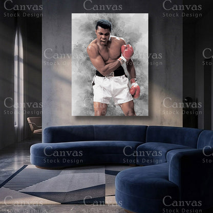 Muhammad Ali boxing canvas artwork for luxury interiors