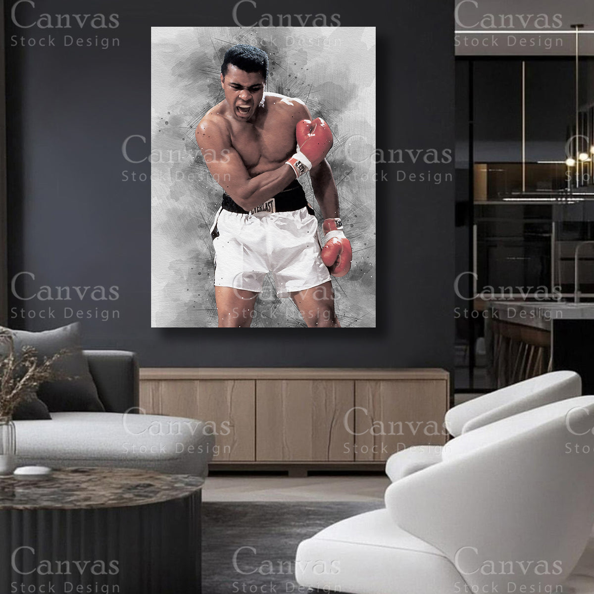 Muhammad Ali athlete canvas artwork