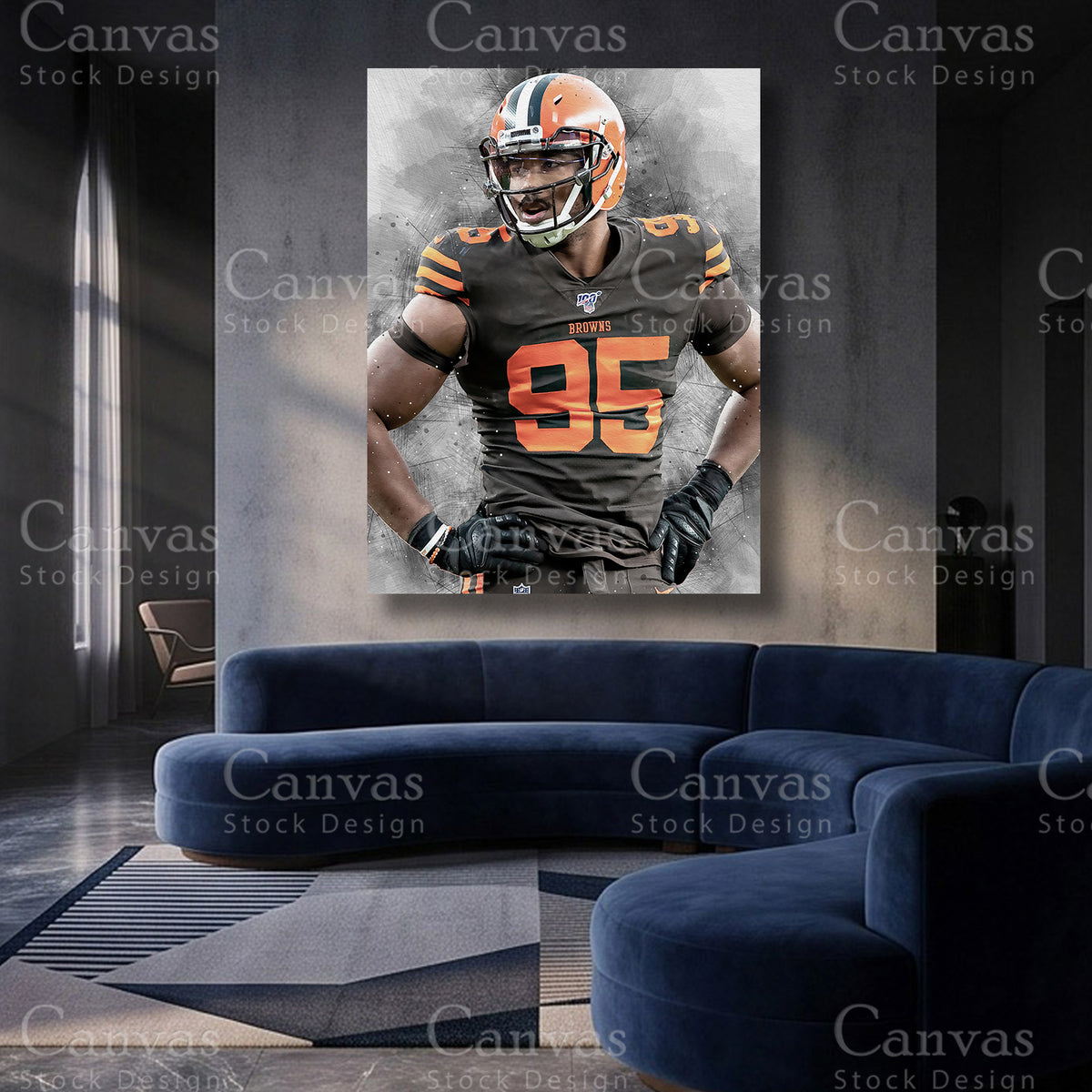 Myles Garrett NFL football canvas artwork