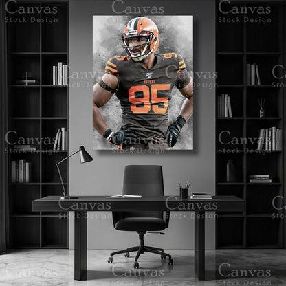 Myles Garrett defensive end wall art on premium canvas