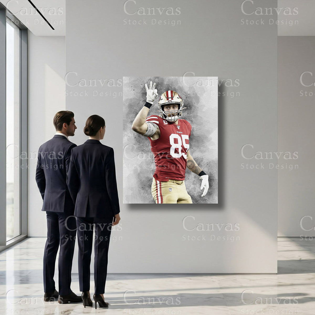 NFL tight end inspired George Kittle canvas wall print
