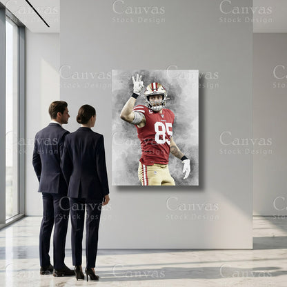 NFL tight end inspired George Kittle canvas wall print