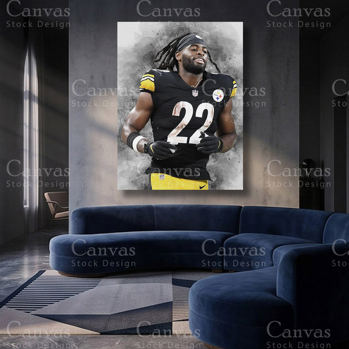 Najee Harris NFL football canvas artwork