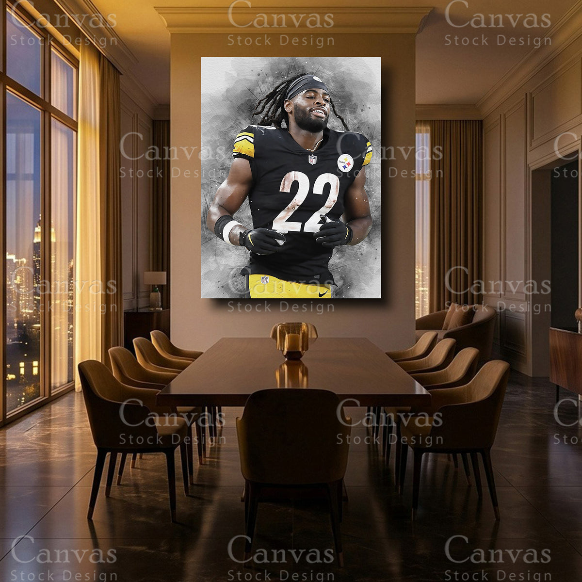 Najee Harris luxury NFL wall decor