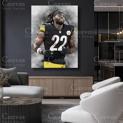 Najee Harris statement football canvas art