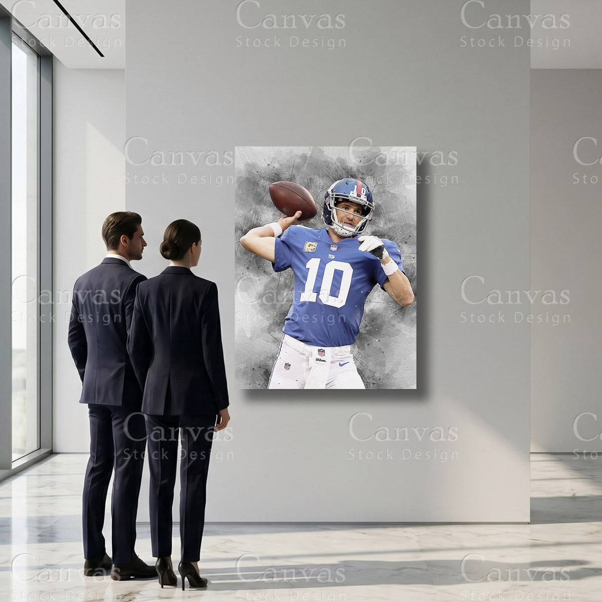 New York Giants inspired Eli Manning canvas wall print