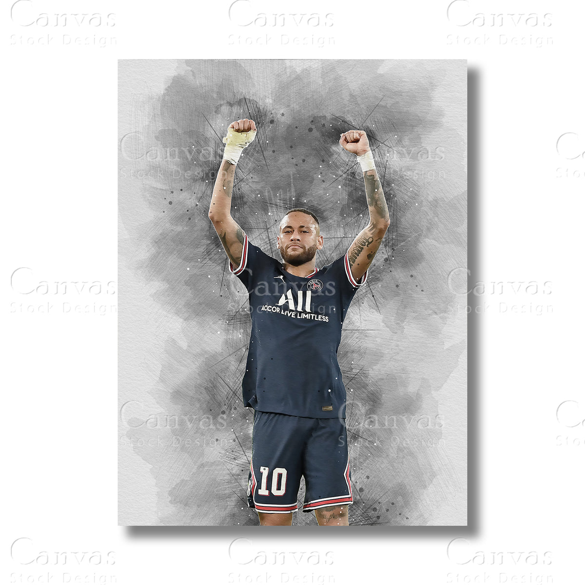 Neymar Jr Iconic Soccer Canvas Wall Art
