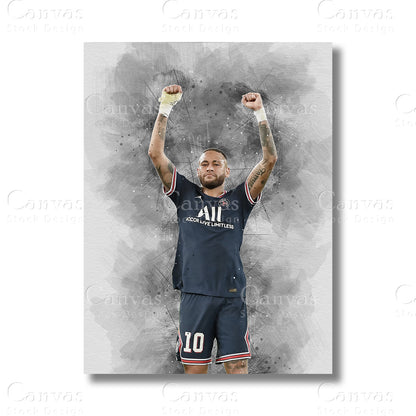 Neymar Jr Iconic Soccer Canvas Wall Art