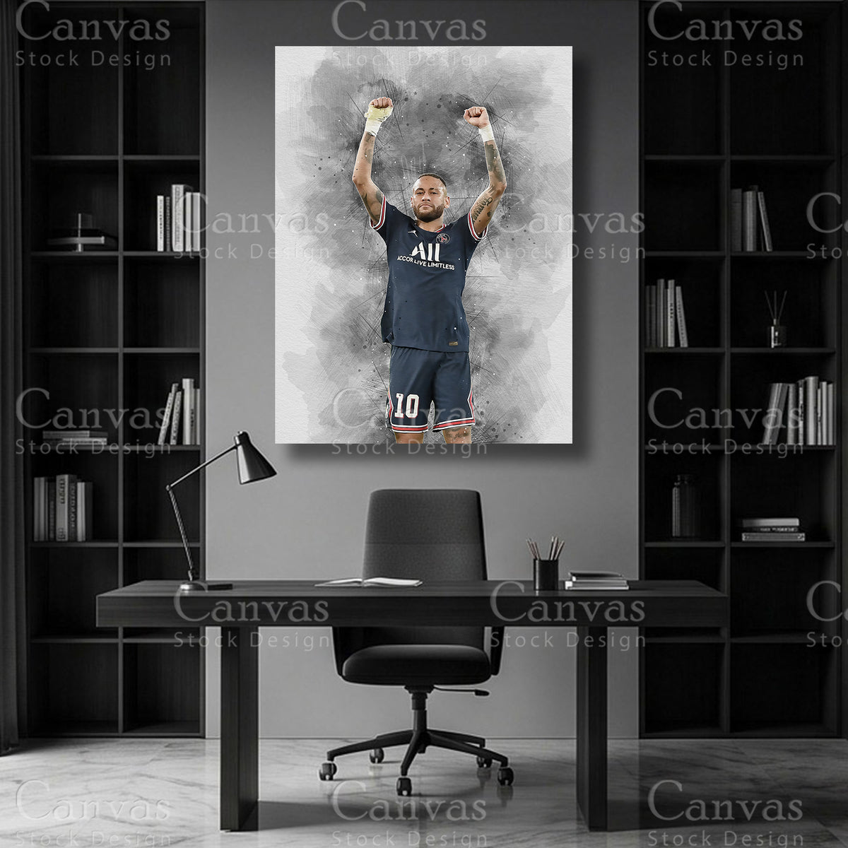 Neymar Jr Football Canvas Wall Art