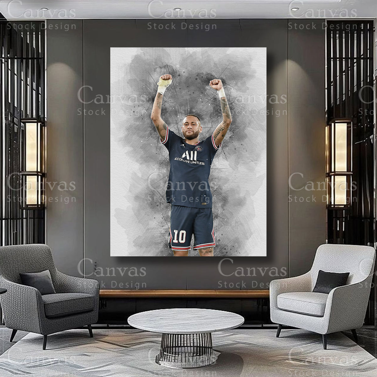 Neymar Jr Athlete Wall Art on Premium Canvas